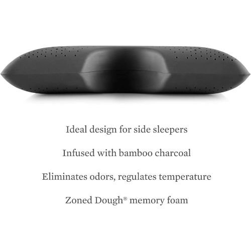  MALOUF Z Shoulder Zoned Dough Memory Foam Pillow - Bamboo Charcoal Infused - Premium Tencel Cover - 5 Year U.S. Warranty - Mid Loft - Queen