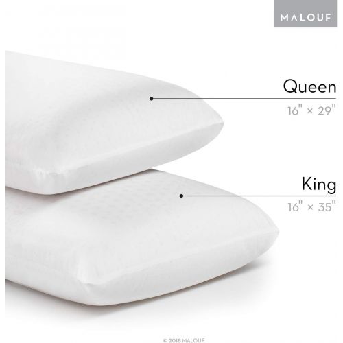  MALOUF Z 100% Natural Talalay Latex Zoned Pillow - Queen - High Loft, Firm