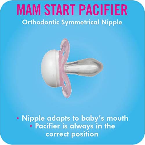  [아마존베스트]MAM Gift Set, Best Pacifiers and Baby Bottles for Newborn Breastfed Babies, Feed & Soothe Set, Girl, 6-Count