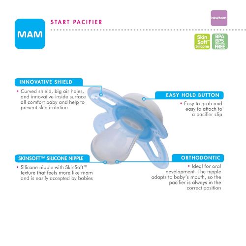  [아마존베스트]MAM Gift Set, Best Pacifiers and Baby Bottles for Newborn Breastfed Babies, Feed & Soothe Set, Girl, 6-Count