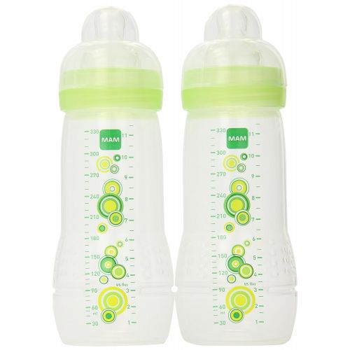  [아마존베스트]MAM Baby Bottles for Breastfed Babies, MAM Baby Bottles, Unisex, 11 Ounces, 2-Count