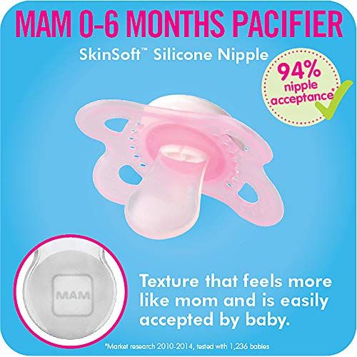  [아마존베스트]MAM Glow In the Dark Pacifiers, Baby Pacifier 0-6 Months, Best Pacifier for Breastfed Babies, Night Design Collection, Boy, 2-Count