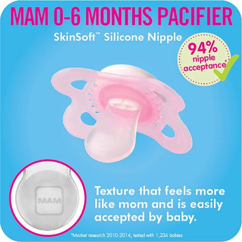  [아마존베스트]MAM Glow In the Dark Pacifiers, Baby Pacifier 0-6 Months, Best Pacifier for Breastfed Babies, Night Design Collection, Boy, 2-Count