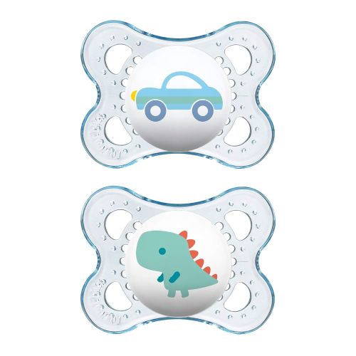  [아마존베스트]MAM Pacifiers, Baby Pacifier 0-6 Months, Best Pacifier for Breastfed Babies, ‘Clear’ Design Collection, Boy, 2-Count