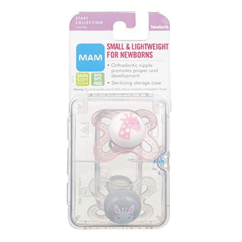  [아마존베스트]MAM Pacifiers, Newborn Pacifier, Best Pacifier for Breastfed Babies, ‘Start’ Design Collection, Girl, 2-Count