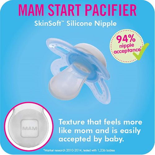  [아마존베스트]MAM Pacifiers, Newborn Pacifier, Best Pacifier for Breastfed Babies, ‘Start’ Design Collection, Girl, 2-Count