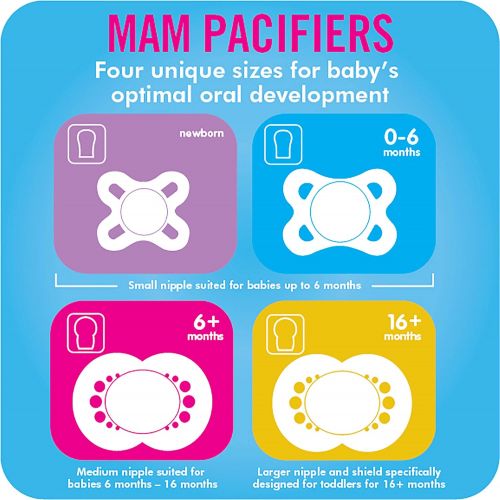  [아마존베스트]MAM Pacifiers, Newborn Pacifier, Best Pacifier for Breastfed Babies, ‘Start’ Design Collection, Girl, 2-Count