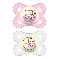 [아마존베스트]MAM Glow In the Dark Pacifiers, Baby Pacifier 0-6 Months, Best Pacifier for Breastfed Babies, Night’ Design...