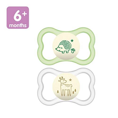  [아마존베스트]MAM Glow In the Dark Sensitive Skin Pacifiers, Baby Pacifier 6+ Months, Best Pacifier for Breastfed Babies, Air...