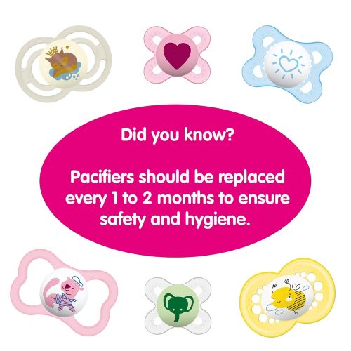  [아마존베스트]MAM Pacifiers, Baby Pacifier 16+ Months, Best Pacifier for Breastfed Babies, ‘Animal Design Collection, Girl, 2-Count