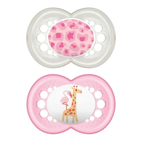  [아마존베스트]MAM Pacifiers, Baby Pacifier 16+ Months, Best Pacifier for Breastfed Babies, ‘Animal Design Collection, Girl, 2-Count