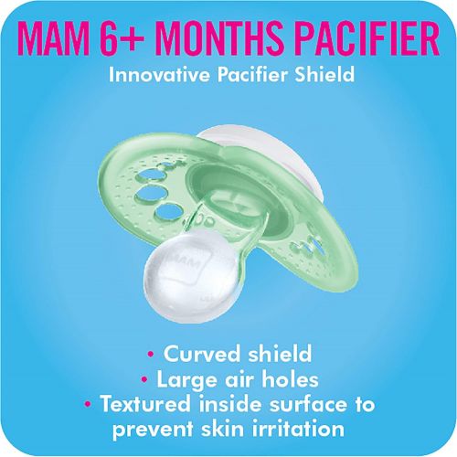  [아마존베스트]MAM Pacifiers, Baby Pacifier 6+ Months, Best Pacifier for Breastfed Babies, ‘Pearl Design Collection, Girl, 2-Count