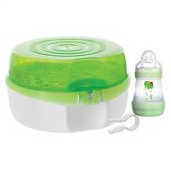 [아마존베스트]MAM Baby Bottle Sterilizer, Microwave Steam Baby Bottle Sterilizer with MAM 5 oz. Anti-Colic Baby Bottle and Nipple Tong, 3-Count