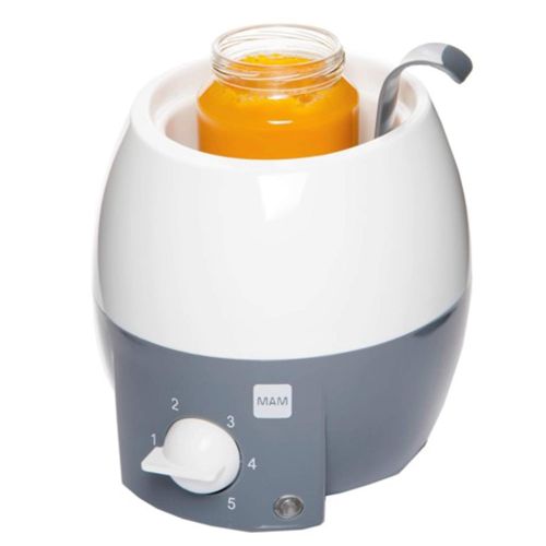  MAM Babykosterwarmer, Babykostwarmer fuer Babyflaschen und Babynahrung, Flaschenwarmer mit automatischer Temperaturkontrolle und UEberhitzungsschutz, grau