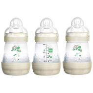 MAM Easy Start Anti-Colic Bottle 5 oz (3-Count), Baby Essentials, Slow Flow Bottles with Silicone Nipple, Baby Bottles for Baby Boy or Girl, Gray
