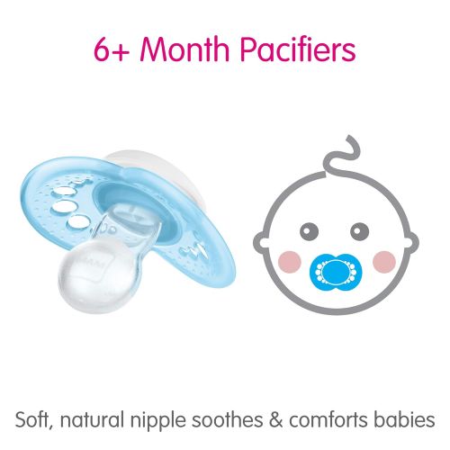  MAM Pacifiers, Baby Pacifier 6+ Months, Best Pacifier for Breastfed Babies, ‘Pearl Design Collection, Girl, 2-Count