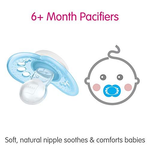  MAM Night Pacifiers (2 Count), MAM Pacifiers 6+ Months, Best Pacifier for Breastfed Babies, Glow in the Dark Pacifier, Baby Boy Pacifier