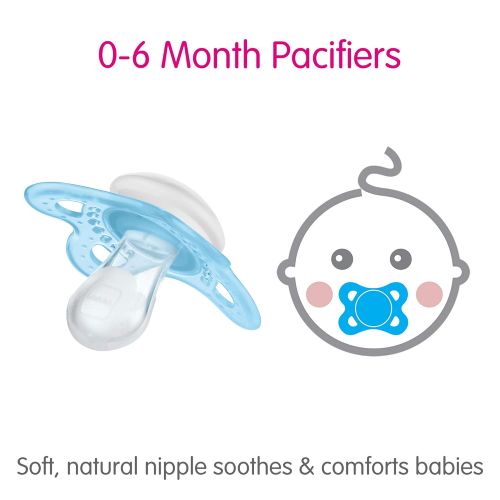  MAM Night Pacifiers 0-6 Months, Best for Breastfed Babies, Glow in the Dark, Baby Boy, 2 Count