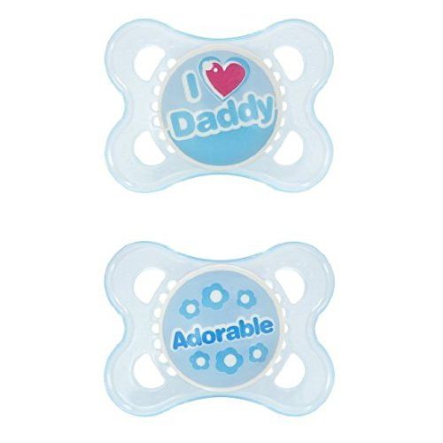  MAM Love & Affection Silicone Orthodontic Pacifier, 2+ Months I Love Daddy Boy And Mommy Assorted,...