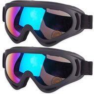 MAMBAOUT 2-Pack Snow Ski Goggles, Snowboard Goggles for Men, Women, Youth, Kids, Boys or Girls