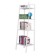 MAMOIU Widen 4 Tiers Bookshelf Ivory White Plant Stand Storage Shelf for Garden