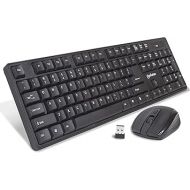 Manhattan Wireless Keyboard and Mouse Combo - Full-Size USB Wireless Keyboard Mouse Set with 2.4GHz Dongle for PC Computer Laptop - Compatible with Windows and Mac - 3 Year Warranty - Black 178990