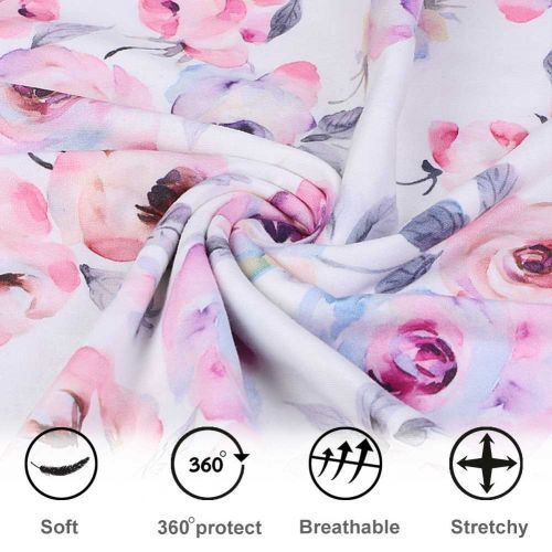  MANLEHOM Breastfeeding Nursing Cover, Stretchy Breathable Infant Car Seat Canopy, Soft Floral Scarf, Multifunction Cover Good for Decorating Shopping Cart High Chair, Nice Baby Sho