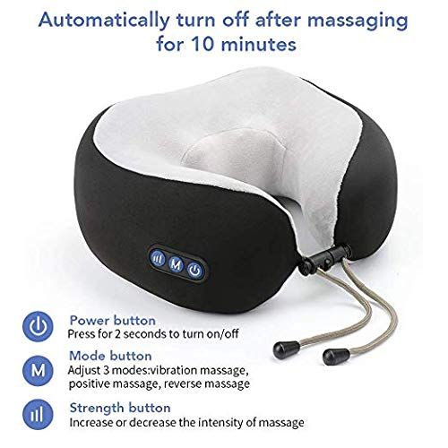  Neck Massager, MANLI Cordless U Shape Electric Rechargeable Travel Pillow Nap Memory Pillow...