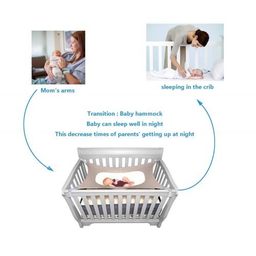  MANNEW Portable Hammock for Crib Baby Hammock for Baby Cribs Newborn Girl and Boy (Black)