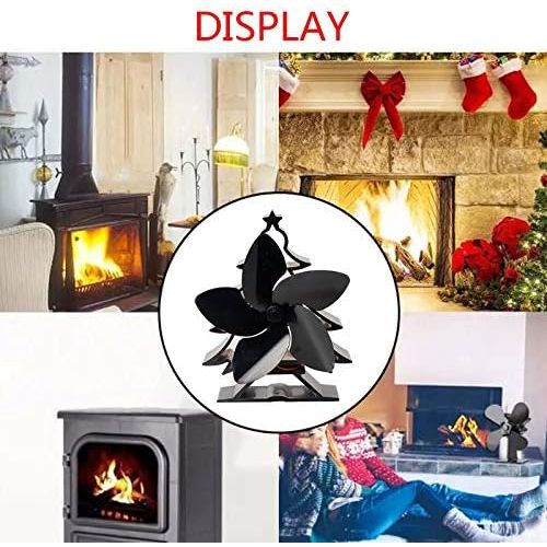  MAO YEYE 5 Blades Christmas Tree Powered Stove Fan Aluminium Silent Eco Friendly for Wood Log Burner Fireplace Ecofan