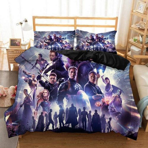  MAOHUI 3 Piece Boys Duvet Cover Set, Action Super Hero Themed Bedding Comics Movie Character Pattern, Polyester,C,Queen