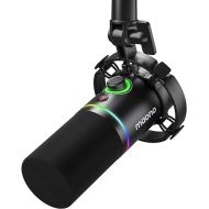 MAONO XLR/USB Dynamic Microphone, RGB Podcast Mic with Software for Streaming, Gaming, Recording, Voice-Over, Metal Microphone with Mute, Headphone Jack, Gain Knob & Volume Control-PD200X (Black)