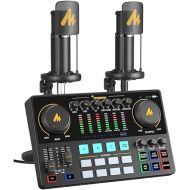 MAONO-MaonoCaster-Podcast Equipment Bundle for 2-includes All-in-one Audio Interface with Premium Mic Preamp, XLR Condenser Microphone, and 3.5MM Mic for Podcast Recording, Streaming, DJ (AME2 Duo)