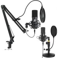 MAONO USB Microphone Kit 192KHZ/24BIT Plug & Play PC Computer Podcast Condenser Cardioid Mic with Professional Sound Chipset for Recording, Singing, YouTube, Gaming Recording AU-A04, A04T