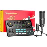 MAONO Podcast Equipment Bundle Audio Interface All-in-One Podcast Production Studio with 3.5mm Microphone for Live Streaming, Podcast Recording, PC, Smartphone MaonoCaster (Christmas Gift Bundle)