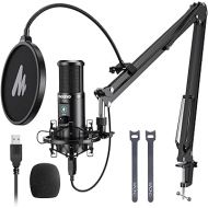 MAONO USB Microphone, Professional Condenser Computer PC Mic with One-Touch Mute, Gain Control for Podcast, Recording, Gaming, Streaming, Zoom Meeting, Instruments, Studio, YouTube, Discord PM421