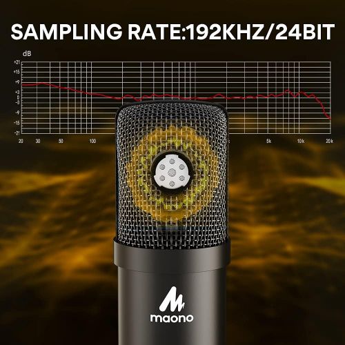  USB Microphone Kit 192KHZ/24BIT MAONO AU-A04T PC Condenser Podcast Streaming Cardioid Mic Plug & Play for Computer, YouTube, Gaming Recording