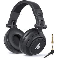 50MM Drivers Studio Headphones MAONO AU-MH601 Over Ear Stereo Monitor Closed Back Headphones for Music, DJ, Podcast (Black)