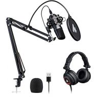 Microphone with Studio Headphone Set 192kHz/24bit MAONO Vocal Condenser Cardioid Podcast Mic Compatible with Mac and Windows, YouTube, Gaming, Live Streaming, Voice-Over (AU-A04H)
