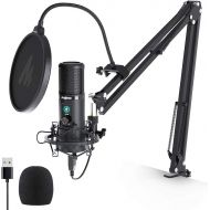 [아마존베스트]USB Microphone with One-Touch Mute and Mic Gain Knob MAONO AU-PM421 Professional Cardioid Condenser Podcast Mic for Online Teaching, Meeting, Livestreaming, Gaming, Broadcasting