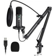 [아마존베스트]USB Microphone 192KHz/24Bit Zero Latency Monitoring MAONO AU-PM401 USB Computer Condenser Cardioid Mic with Mute Button for Podcasting, Gaming, YouTube, Streaming, Recording Music