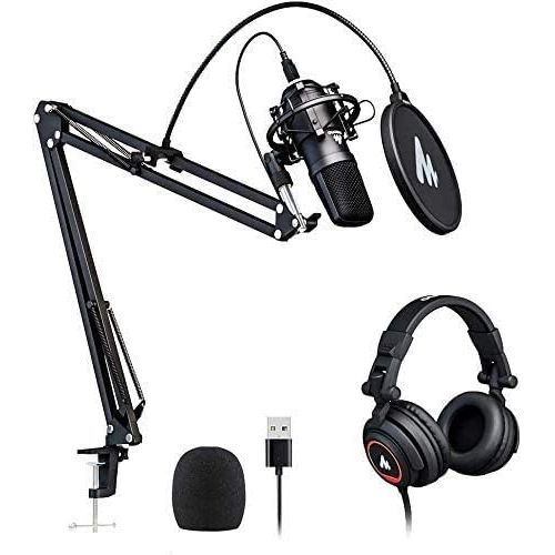  [아마존베스트]USB Microphone with Studio Headphone Set 192kHz/24 bit MAONO AU-A04H Vocal Condenser Cardioid Podcast Mic Compatible with Mac and Windows, YouTube, Gaming, Livestreaming, Voice Ove