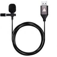 [아마존베스트]USB Lavalier Microphone-MAONO AU-UL10 192kHz/24bit Omnidirectional Lapel Mic Hands Free Shirt Collar Clip-on Microphone for PC Computer, Laptop, YouTube, Skype Recording, Live Broa