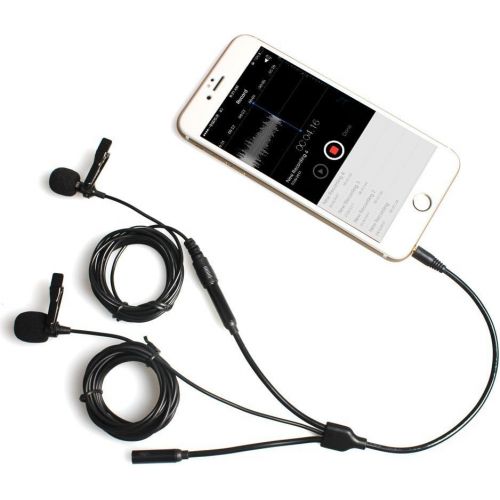  Lavalier Microphone for iPhone Android Smartphones, MAONO 2 Pack Professional Omnidirectional Condenser Clip on Lapel Mic for Recording, Interview, YouTube Video, Vlogging (AU-303)