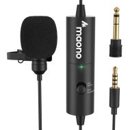 Lavalier Microphone Rechargeable, MAONO Omnidirectional Condenser Clip on Lapel Mic with LED Indicator for Podcasting, Recording, ASMR, Compatible with iPhone, Android, Smartphone,