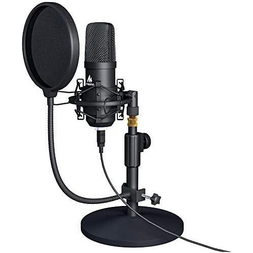  [아마존베스트]USB Microphone Kit 192KHZ/24BIT MAONO AU-A04T PC Condenser Podcast Streaming Cardioid Mic Plug & Play for Computer, YouTube, Gaming Recording