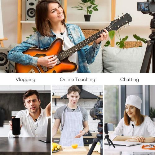  [아마존베스트]Lavalier Microphone MAONO AU-100R Rechargeable Omnidirectional Condenser Clip On Lapel Mic with LED Indicator for Recording, Interview, Vlogging, Voice Dictation, ASMR, Camera, DSL