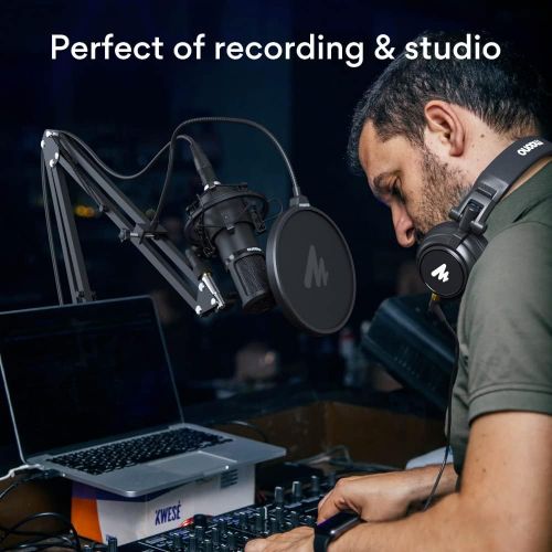  [아마존베스트]XLR Condenser Microphone Kit MAONO AU-PM320S Professional Cardioid Vocal Studio Recording Mic for Streaming, Voice Over, Project, Home-Studio