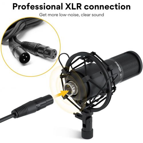  [아마존베스트]XLR Condenser Microphone Kit MAONO AU-PM320S Professional Cardioid Vocal Studio Recording Mic for Streaming, Voice Over, Project, Home-Studio