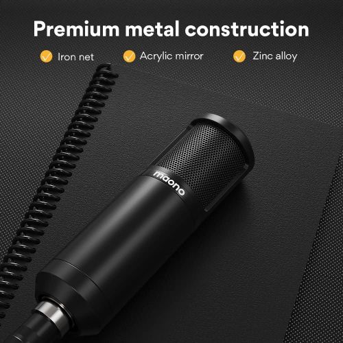  [아마존베스트]XLR Condenser Microphone Kit MAONO AU-PM320S Professional Cardioid Vocal Studio Recording Mic for Streaming, Voice Over, Project, Home-Studio